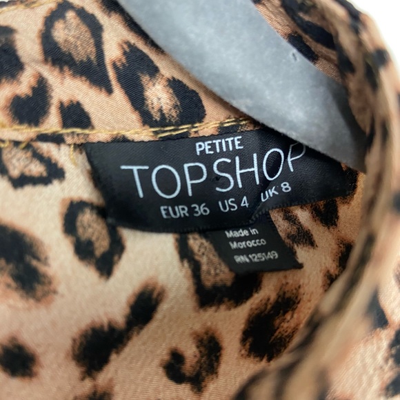 Topshop Petite Animal Print Ruffle Mini Dress - Picture 7 of 8